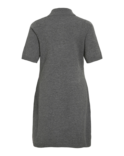  Vila - VILina 2/4 Polo Strik Kjole - Medium Grey Melange 